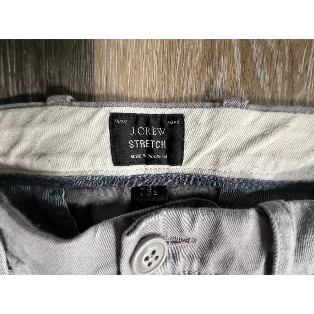 J. Crew 770 Straight Fit Pants Mens 32 Gray Chino Cotton Stretch Classic Casual